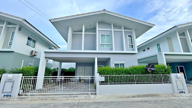 ให้เช่าบ้านเดี่ยว 2 ชั้น 52ตร.วา. 202ตร.ม.พระราม 2 กม.18 รร.บางน้ำจืด 2.5กม. 3นอน นิคมอุตสาหกรรมสินสาคร